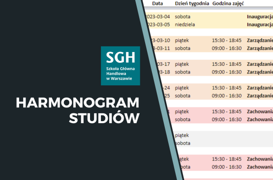 Grafika ilustracyjna - link do harmonogramu MBA-SGH